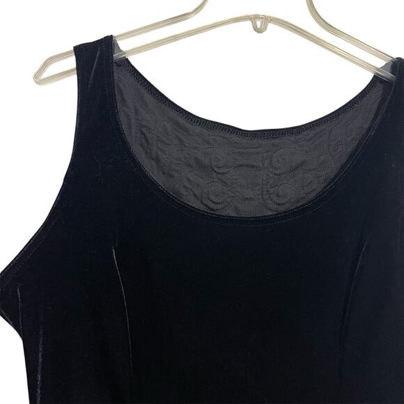 Scott McClintock Black Velvet Embroidered Mesh Gown Size 12 VTG 90s Formal Gala - Picture 5 of 15